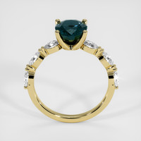 2.20 Ct. Bluish Green Sapphire Ring, 14K Yellow Gold 3