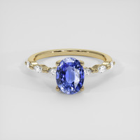 1.56 Ct. Blue Sapphire Ring, 14K Yellow Gold 1