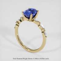 1.56 Ct. Blue Sapphire Ring, 14K Yellow Gold 2