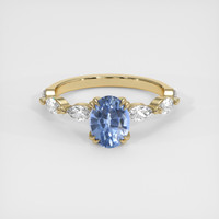 1.39 Ct. Blue Sapphire Ring, 14K Yellow Gold 1