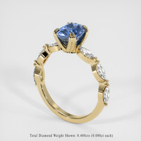 1.39 Ct. Blue Sapphire Ring, 14K Yellow Gold 2