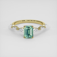 1.66 Ct. Bluish Green Sapphire Ring, 14K Yellow Gold 1