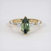 1.39 Ct. Green Sapphire Ring, 14K Yellow Gold 1