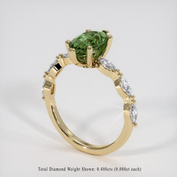 1.39 Ct. Green Sapphire Ring, 14K Yellow Gold 2