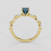 0.76 Ct. Greenish Blue Sapphire Ring, 14K Yellow Gold 3