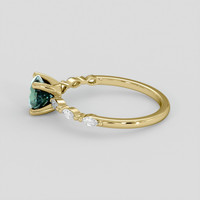 1.02 Ct. Bluish Green Sapphire Ring, 14K Yellow Gold 4