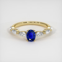 0.44 Ct. Blue Sapphire Ring, 14K Yellow Gold 1