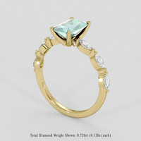 1.65 Ct. Bluish Green Sapphire Ring, 14K Yellow Gold 2