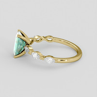 1.65 Ct. Bluish Green Sapphire Ring, 14K Yellow Gold 4