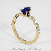 2.04 Ct. Blue Sapphire Ring, 14K Yellow Gold 2