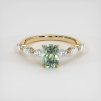 1.61 Ct. Green Sapphire Ring, 14K Yellow Gold 1