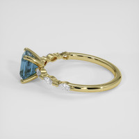 1.11 Ct. Greenish Blue Sapphire Ring, 14K Yellow Gold 4