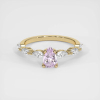 0.50 Ct. Pink Sapphire Ring, 14K Yellow Gold 1
