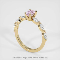 0.50 Ct. Pink Sapphire Ring, 14K Yellow Gold 2