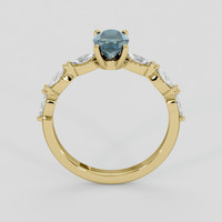 0.98 Ct. Bluish Green Sapphire Ring, 14K Yellow Gold 3