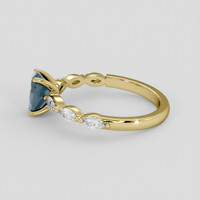 0.98 Ct. Bluish Green Sapphire Ring, 14K Yellow Gold 4