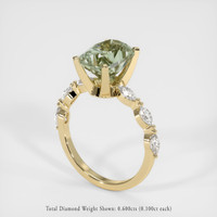 3.80 Ct. Yellowish Green Sapphire Ring, 14K Yellow Gold 2