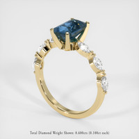 2.01 Ct. Greenish Blue Sapphire Ring, 14K Yellow Gold 2
