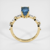 2.01 Ct. Greenish Blue Sapphire Ring, 14K Yellow Gold 3