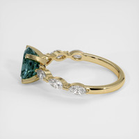 1.44 Ct. Greenish Blue Sapphire Ring, 14K Yellow Gold 4