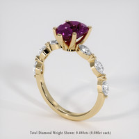 2.03 Ct. Pinkish Purple Sapphire Ring, 14K Yellow Gold 2