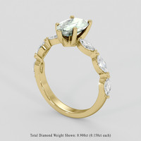 1.40 Ct. Green Sapphire Ring, 14K Yellow Gold 2