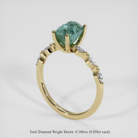 2.29 Ct. Bluish Green Sapphire Ring, 14K Yellow Gold 2