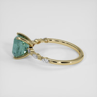 2.29 Ct. Bluish Green Sapphire Ring, 14K Yellow Gold 4
