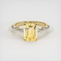 3.02 Ct. Orangish Yellow Sapphire Ring, 14K Yellow Gold 1