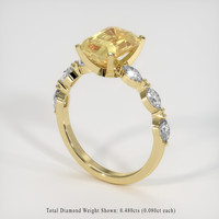 3.02 Ct. Orangish Yellow Sapphire Ring, 14K Yellow Gold 2