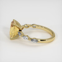 3.02 Ct. Orangish Yellow Sapphire Ring, 14K Yellow Gold 4