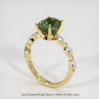 2.93 Ct. Green Sapphire Ring, 14K Yellow Gold 2