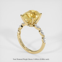 6.75 Ct. Yellow Sapphire Ring, 14K Yellow Gold 2