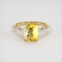 4.38 Ct. Yellow Sapphire Ring, 14K Yellow Gold 1