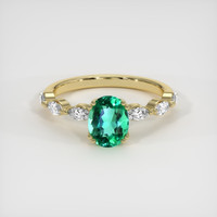 1.18 Ct. Emerald Ring, 18K Yellow Gold 1
