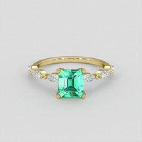 1.46 Ct. Emerald Ring, 18K Yellow Gold 1
