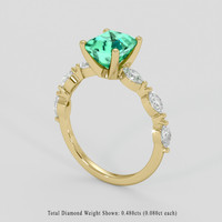 1.46 Ct. Emerald Ring, 18K Yellow Gold 2