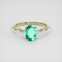 1.27 Ct. Emerald Ring, 18K Yellow Gold 1