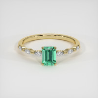 0.75 Ct. Emerald Ring, 18K Yellow Gold 1