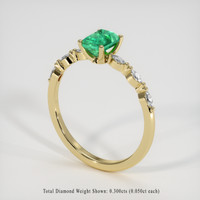 0.75 Ct. Emerald Ring, 18K Yellow Gold 2