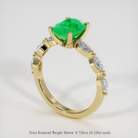 1.37 Ct. Emerald Ring, 18K Yellow Gold 2
