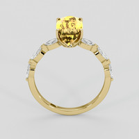 3.64 Ct. Orangish Yellow Precious Topaz Ring, 18K Yellow Gold 3