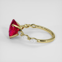 3.04 Ct. Pinkish Red Rubellite Tourmaline Ring, 18K Yellow Gold 4