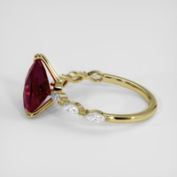 3.13 Ct. Pinkish Red Rubellite Tourmaline Ring, 18K Yellow Gold 4