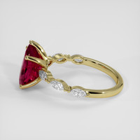 2.26 Ct. Pinkish Red Rubellite Tourmaline Ring, 18K Yellow Gold 4