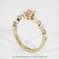 0.49 Ct. Padparadscha Sapphire Ring, 18K Yellow Gold 2
