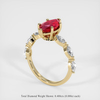 1.31 Ct. Ruby Ring, 18K Yellow Gold 2