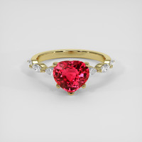 2.11 Ct. Pinkish Red Ruby Ring, 18K Yellow Gold 1