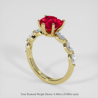 2.11 Ct. Pinkish Red Ruby Ring, 18K Yellow Gold 2