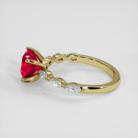 2.11 Ct. Pinkish Red Ruby Ring, 18K Yellow Gold 4